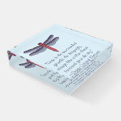 Dante Gabriel Rosetti Dragonfly Quote Paperweight (Angled)