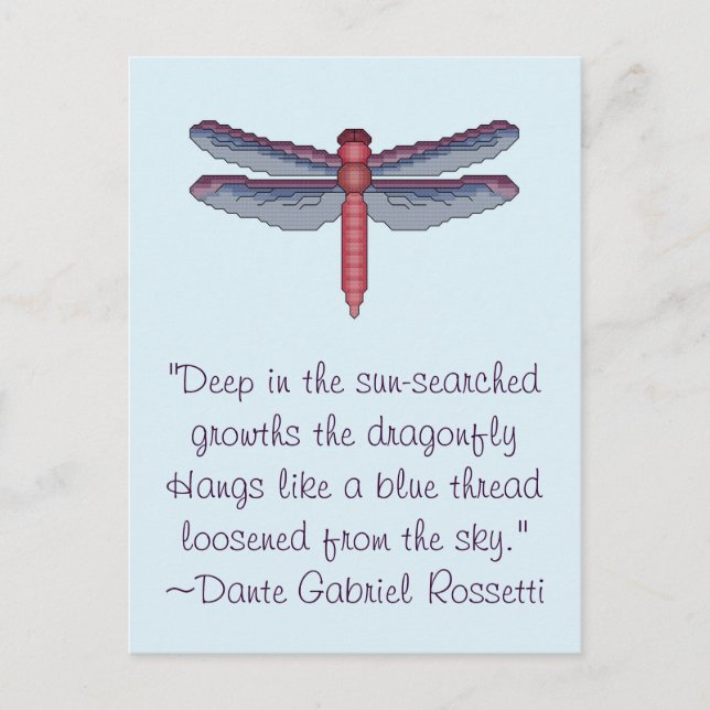 Dante Gabriel Rossetti Dragonfly Quote Postcard (Front)