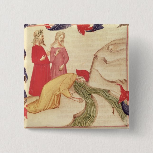 Dante purifying himself before entering 15 cm square badge (Front)