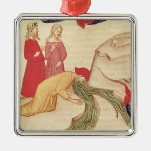 Dante purifying himself before entering metal tree decoration