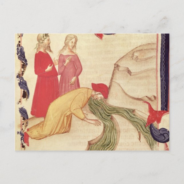 Dante purifying himself before entering postcard (Front)