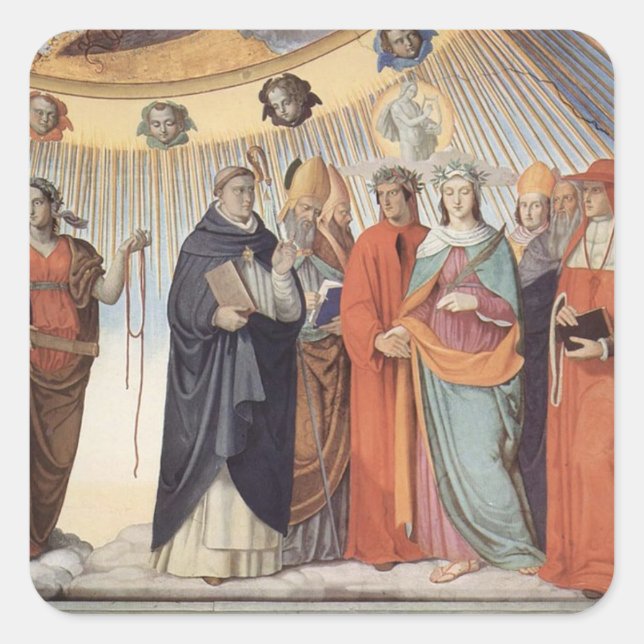 Dante & the Saints on the Sun - Paradiso Square Sticker (Front)