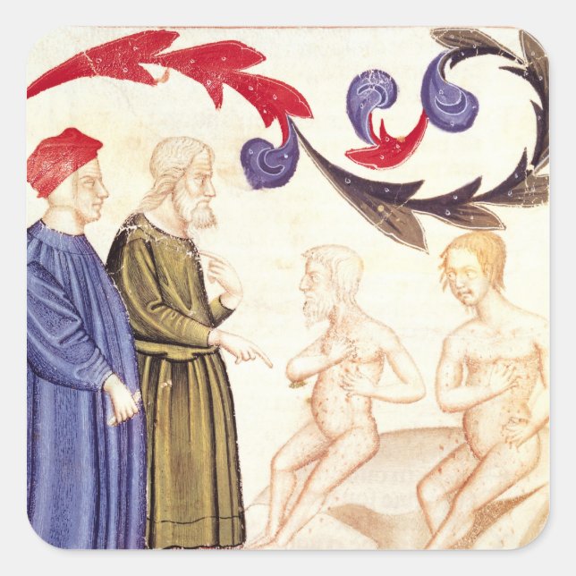 Dante, Virgil and the Plague-stricken Square Sticker (Front)