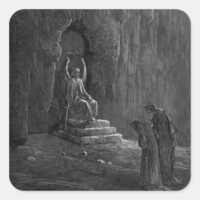 Dante & Virgil at the Gates of Purgatory Square Sticker (Front)