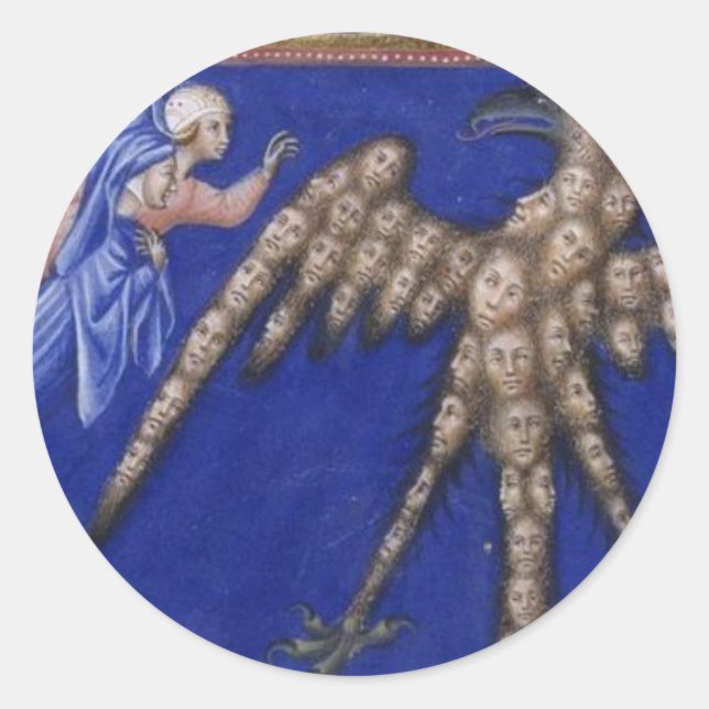 Dante with the Eagle in Paradiso Classic Round Sticker (Front)