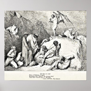 Dante's Divine Comedy Engraving Illustration Poster