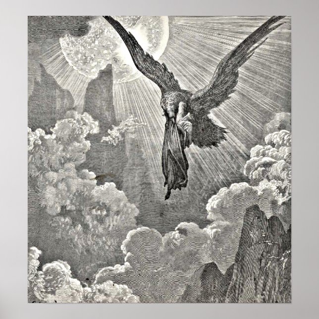 Dante's Divine Comedy Illustration Eagle Engraving Poster (Front)