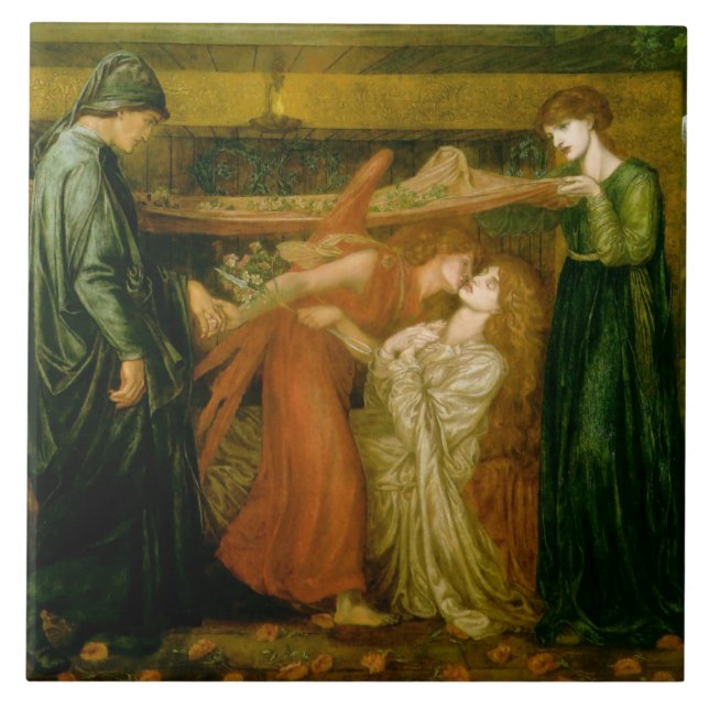 Dante's Dream by Gabriel Dante Rossetti Tile (Front)