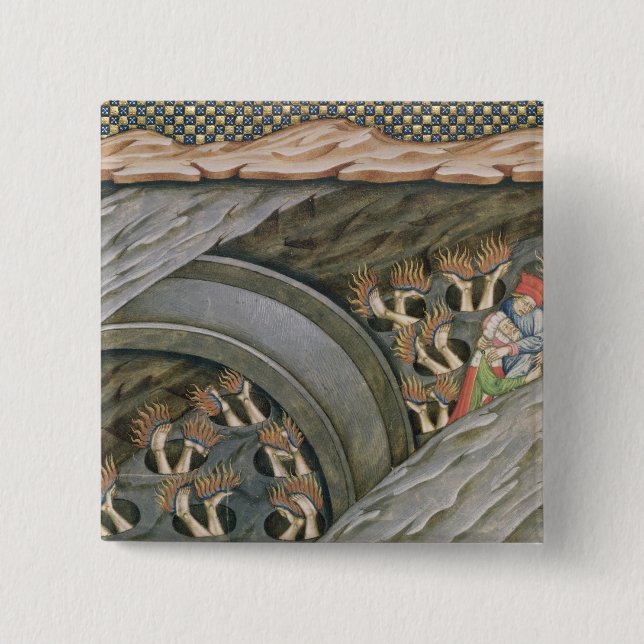Dante's Inferno with a commentary 15 Cm Square Badge (Front)