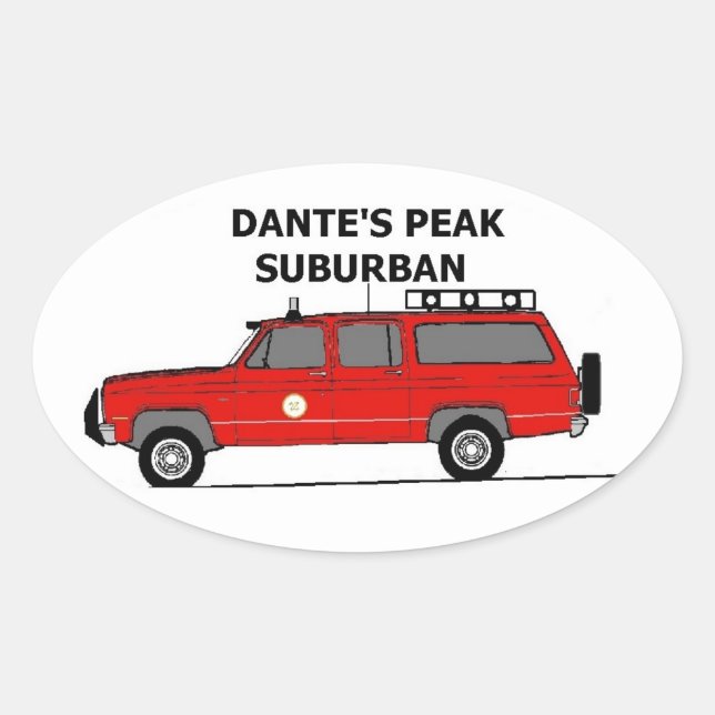Dante'S Peak Suburban Oval Sticker (Front)