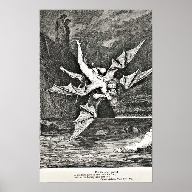 Dante's Purgatory Gustave Dore Illustration Demons Poster (Front)
