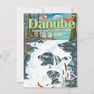 Danube European River Travel poster Invitation