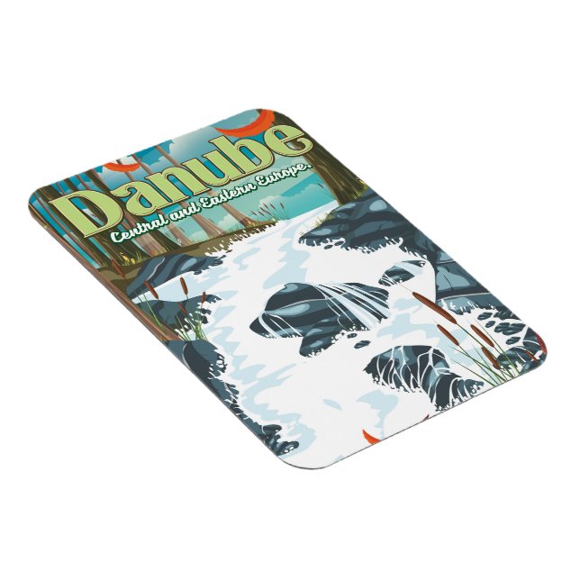 Danube European River Travel poster Magnet (Right Side)