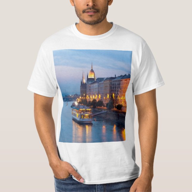 Danube River Budapest Hungary T-Shirt (Front)