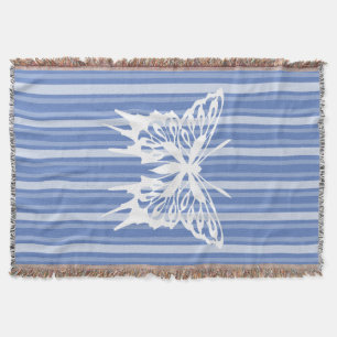 Danube Victorian Stripe with Butterfly Throw Blanket