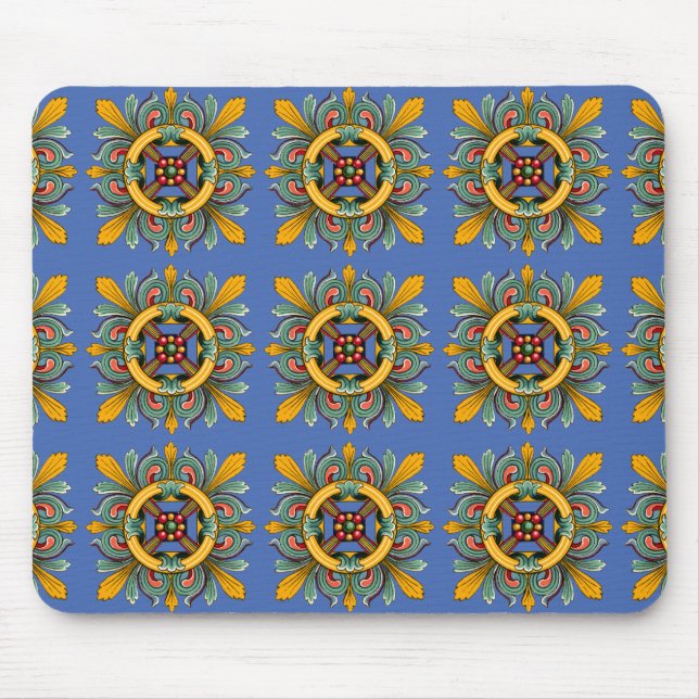 Danube Victorian Tile Design Mouse Mat (Front)