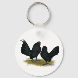 D'Anvers Black Bantams Key Ring