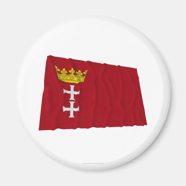 Danzig - Gdansk Waving Flag Magnet (Front)