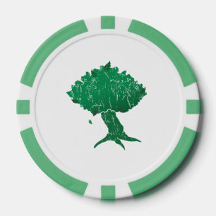 DAoC Hibernia Clay Poker Chips, Green Striped Edge Chips