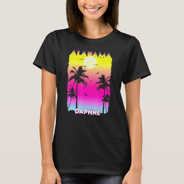 Daphne Alabama Al Summer Vintage Sunset T-Shirt (Front)
