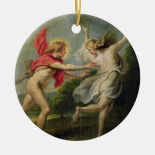 Daphne and Apollo (oil) Ceramic Tree Decoration