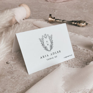 DAPHNE Black White Classic Wedding Place Cards