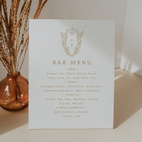DAPHNE Classic Gold White Wedding Bar Menu Sign
