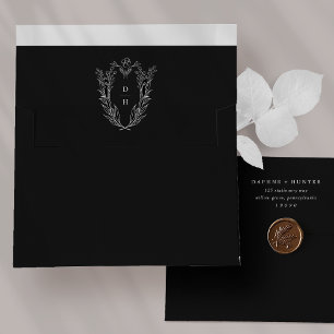 DAPHNE Dark Black Wedding Invitation Envelopes