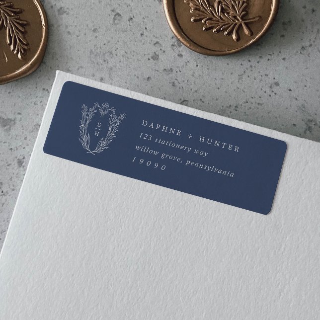 DAPHNE Dark Blue Minimalist Return Address Labels (DAPHNE Dark Blue Minimalist Return Address Labels)