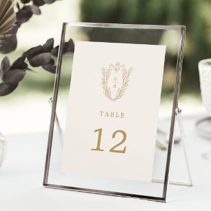 DAPHNE Elegant Cream Gold Wedding Table Numbers