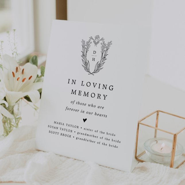 DAPHNE Elegant In Loving Memory Wedding Memorial Pedestal Sign (DAPHNE Elegant In Loving Memory Wedding Memorial Pedestal Sign)