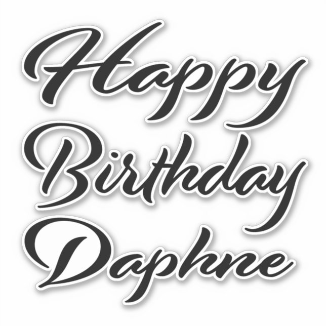 Daphne name first name black Sticker birthday (Front)
