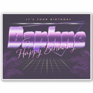 Daphne Name First name lila retro Sticker Birthday