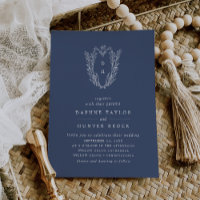 DAPHNE Simple Modern Botanical Dark Blue Wedding