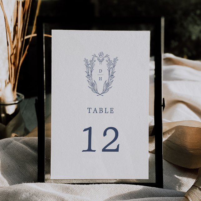 DAPHNE White Blue Botanical Wedding Table Numbers (DAPHNE White Blue Botanical Wedding Table Numbers)