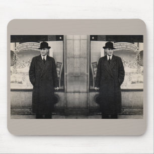 dapper 1930s twin men photo mouse mat