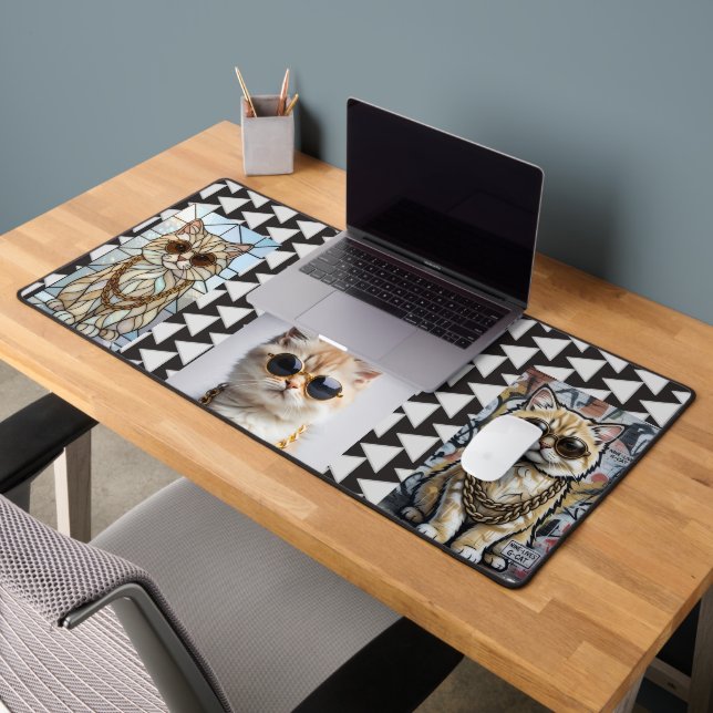 Dapper Animal | Kitty In Sunglasse  – Personalized Desk Mat (Office 2)