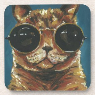 Dapper Animal   Kitty In Sunglasses Coaster