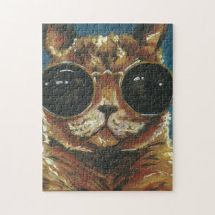 Dapper Animal   Kitty In Sunglasses Jigsaw Puzzle