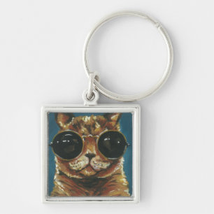 Dapper Animal Kitty In Sunglasses Key Ring