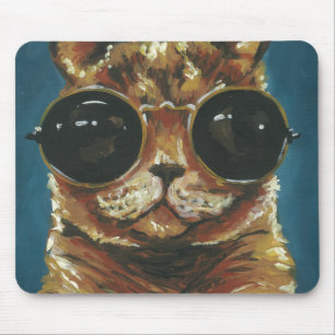 Dapper Animal Kitty In Sunglasses Mouse Mat