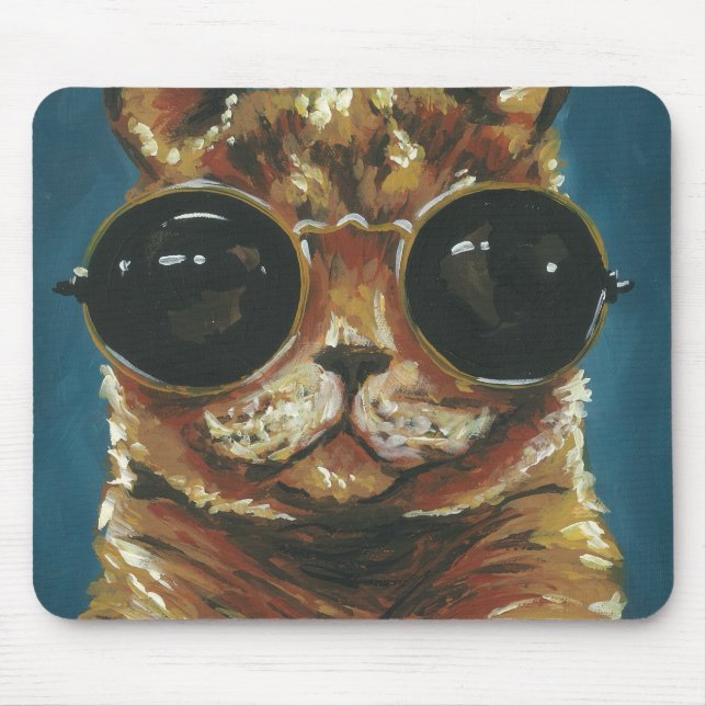 Dapper Animal | Kitty In Sunglasses Mouse Mat (Front)