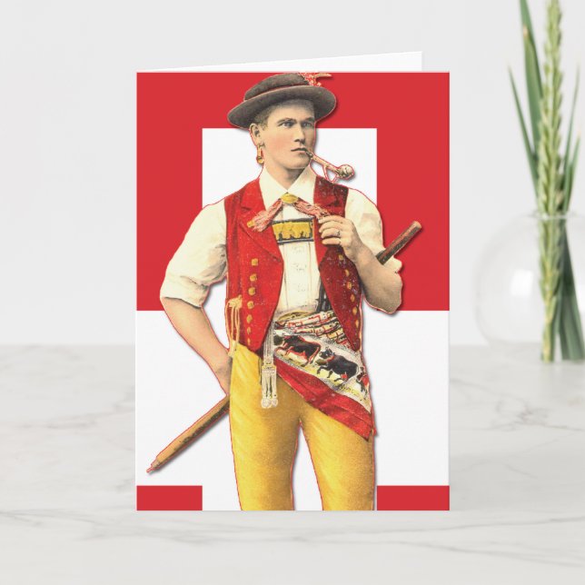 Dapper Appenzell Farmer in Traditional Costume Card (Front)