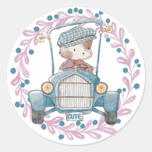 Dapper Cat in Car Sticker