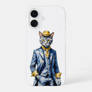 Dapper Cat iPhone 16 Case - Stylish Protection