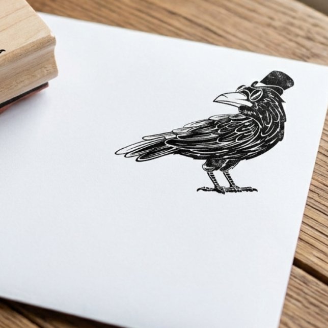 Dapper Crow Raven Top Hat Rubber Stamp (Creator Uploaded)