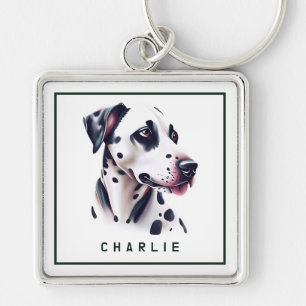 Dapper Dalmation Pup Personalised Key Ring
