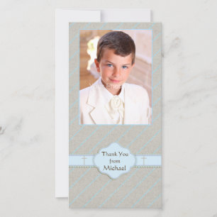Dapper Diagonal Stripes, Religious Photo Card