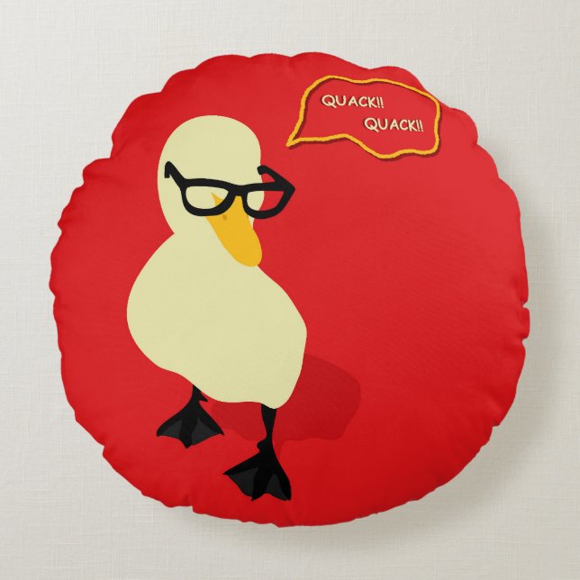 Dapper Duck Round Cushion (Front)