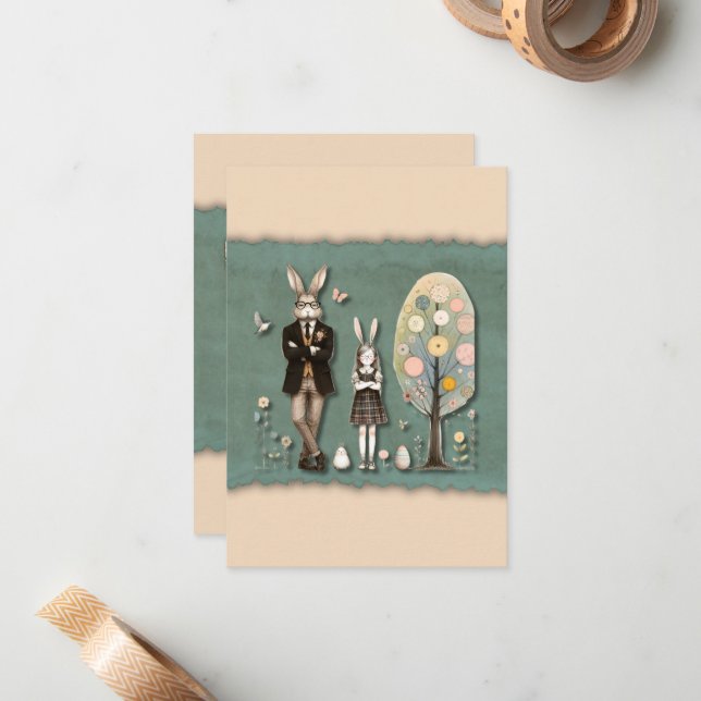 Dapper Easter Note Card (Front/Back In Situ)